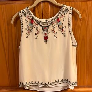 Alice + Olivia Beaded 100% Silk Tank, Size S